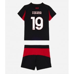 Fotbalové Dres AC Milan Youssouf Fofana #19 Dětské Domácí Oblečení 2025-26 Krátký Rukáv (+ trenýrky)
